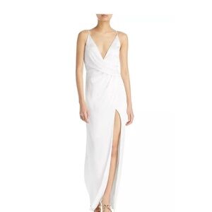 Aidan Mattox Women's Formal Dress Size 6 White Satin Sleeveless Evening Gown